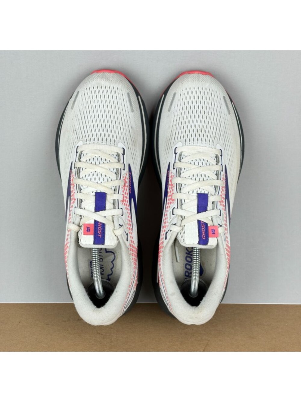 Brooks Ghost 14 Athletic Running Shoes Womens 10 White Purple Pink Breathable - Picture 9 of 10